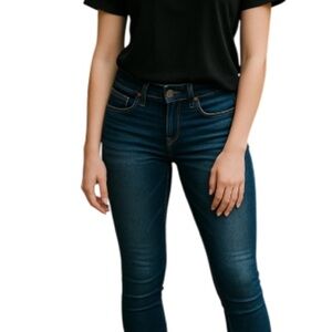 American Eagle Hi-Rise Jegging Jeans Blue Dark Wash Super Super Stretch 6